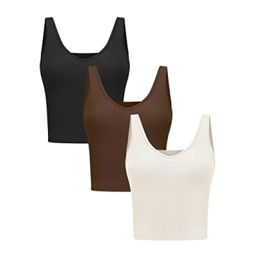 Stylish Relety Women's Reversible Crop Tank Tops