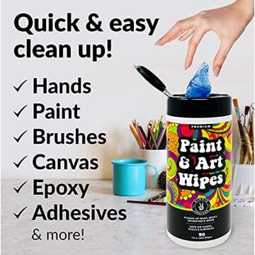 Paint and Art Wipes - Effortless Cleanup for Creative Projects