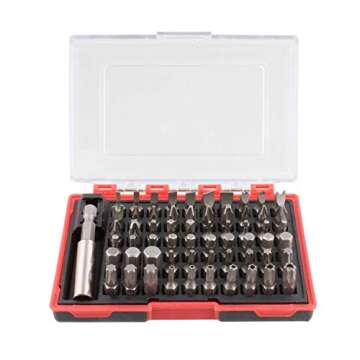 ABN Security Bit Set - 61 Piece Assorted Screwdriver Bits and Magnetic Extension Bit Holder, Impact Driver Bits