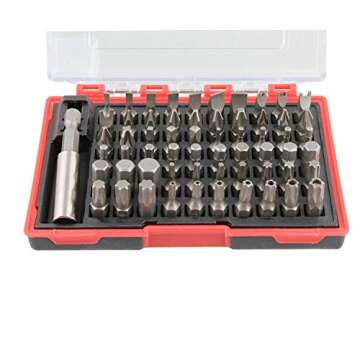 ABN Security Bit Set - 61 Piece Assorted Screwdriver Bits and Magnetic Extension Bit Holder, Impact Driver Bits