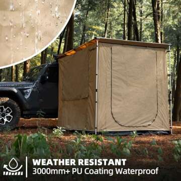 SAMOUT Vehicle Awning Room 8.2' x 8.2' Rip-Stop 420D Oxford Side Awning Changing Room with PVC Floor, Waterproof & Wind Resistance, Easy Setup Design (Room Only)