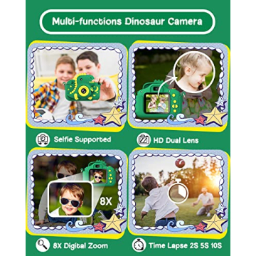 Kids Dinosaur Camera for Ages 3-12 - HD Selfie Gift
