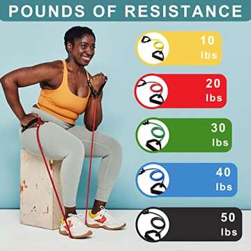 Versatile Resistance Bands with Handles for Home Workouts and Physical Therapy