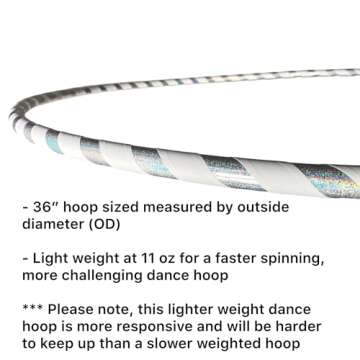 36" SpinMajik Dance Hula Hoop | Lighter Weight Yet Sturdy| Large (36") | Made in The USA