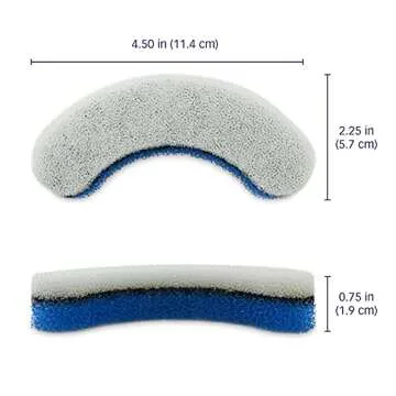 PetStandard Replacement Premium Water Filter for NPET WF050 Transparent Water Fountain. Arc-Shaped, Washable Pet Fountain filters with Triple Filtration System, Pack of 12