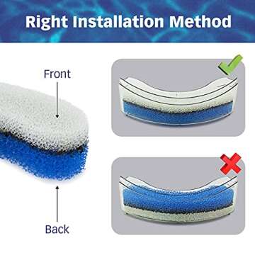 PetStandard Replacement Premium Water Filter for NPET WF050 Transparent Water Fountain. Arc-Shaped, Washable Pet Fountain filters with Triple Filtration System, Pack of 12