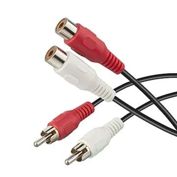 TENINYU AV Extension Cable RCA Stereo Audio Extension Cable 2RCA Male to 2RCA Female Audio Extension Cable Red/White Connectors,10FT