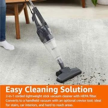 Amazon Basics 2-in-1 Stick Vacuum - Lightweight & Versatile