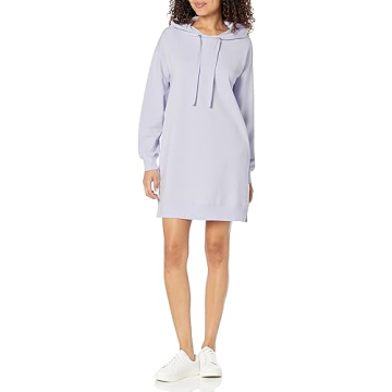 The Drop Women's Stylish Hooded Mini Sweatshirt Dress
