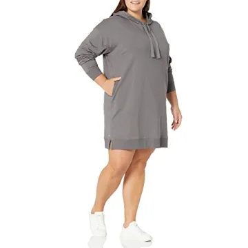 The Drop Women's Stylish Hooded Mini Sweatshirt Dress
