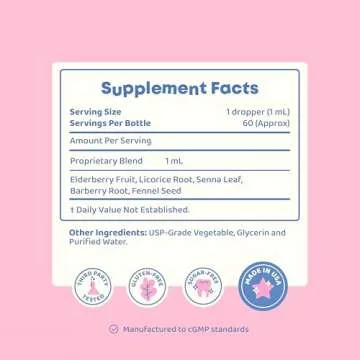 JoySpring Potty Wise – Gentle Digestive Support for Kids – Promotes Healthy Digestion with Senna & Elderberry – Vegan, Gluten-Free, Sugar-Free (2 fl oz) 60 Servings