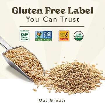 GF Harvest Gluten Free Organic Oat Groats, 5 Pound Bag