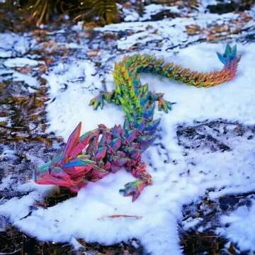 12" 3D Printed Articulated Crystal Dragon for Stress Relief