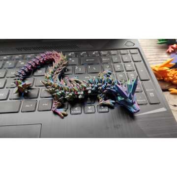 12" 3D Printed Articulated Crystal Dragon for Stress Relief