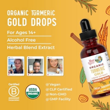 USDA Organic Turmeric Gold Drops for Immune Support