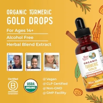 USDA Organic Turmeric Gold Drops for Immune Support