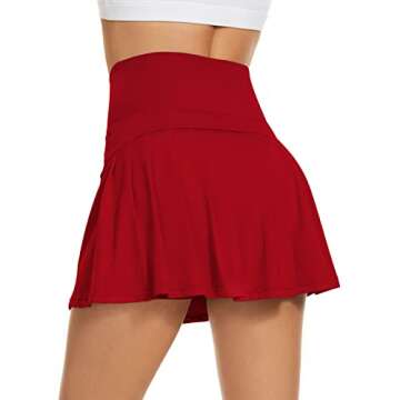 Pleated Tennis Skirt for Women with Pockets High Waist Basic Stretchy Sports Running Golf Girls Athl...