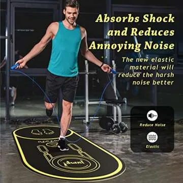 Jump Rope Mat 63"x27" Exercise Fitness, Non-Slip Indoor Outdoor Crossrope Mat, 6mm Thick High-Density Workout Jumping Pad for Home Gym Flooring and Concrete
