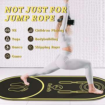 Jump Rope Mat 63"x27" Exercise Fitness, Non-Slip Indoor Outdoor Crossrope Mat, 6mm Thick High-Density Workout Jumping Pad for Home Gym Flooring and Concrete