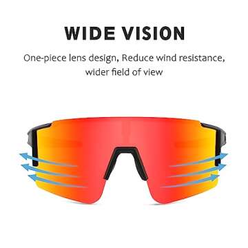 OULAIQI Cycling Sunglasses with 3 Interchangeable Polarized Lenses for Active Lifestyle