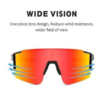 OULAIQI Cycling Sunglasses with 3 Interchangeable Polarized Lenses for Active Lifestyle