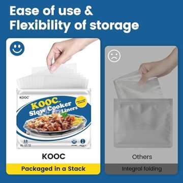 KOOC Slow Cooker Liners 14"x22" 30 Count Extra Large Size Disposable Pot Liners Cooking Bags Fit 6 q...