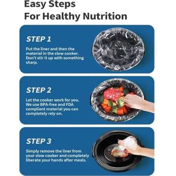 KOOC Slow Cooker Liners 14"x22" 30 Count Extra Large Size Disposable Pot Liners Cooking Bags Fit 6 qt to 10 qt Pot BPA Free Fresh Locking Seal Design