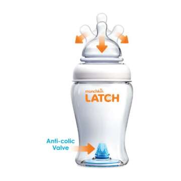 Munchkin Latch BPA-Free Baby Bottle - 8 Ounce, 4 Pack