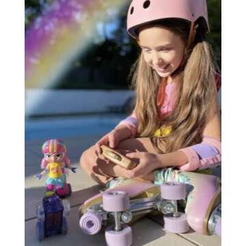 JAKKS Pacific Rock N Rollerskate Doll Rainbow Riley Light Up Remote Control Rollerskating Doll - Pla...