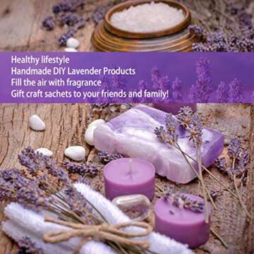 Organic Lavender Flowers Tea for Tea, Syrup, Drinks, Baking, DIY Beauty, Sachets & Fresh Fragrance 100% Naturals Edible Culinary Dried Lavender Buds Get Free A Wooden Scoop Spoon - 4oz