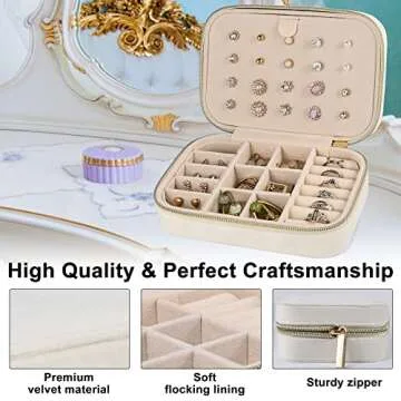 Dajasan Velvet Travel Jewelry Box for Elegant Organization