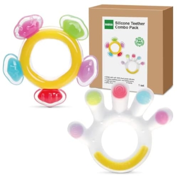 Haakaa Silicone Teether Set - Multi-Shape Cold Teething Toys - Safe for Infants