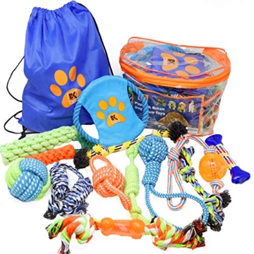 Puppy Toys, Box of 13 Puppy Dog Rope Chew Toys Designed for Playtime, Made for Chewing, Teething, an...