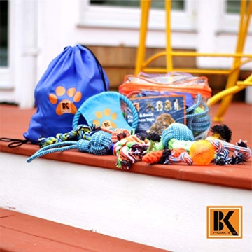 Puppy Toys, Box of 13 Puppy Dog Rope Chew Toys Designed for Playtime, Made for Chewing, Teething, and Calming Anxiety in New Puppies and Small Dogs, Bundle Includes a BONUS Storage Bag