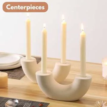 Elegant Boho Ceramic Candle Holders Set of 2