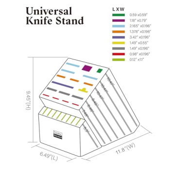 Acacia Wood Knife Block Holder for Easy Kitchen Storage