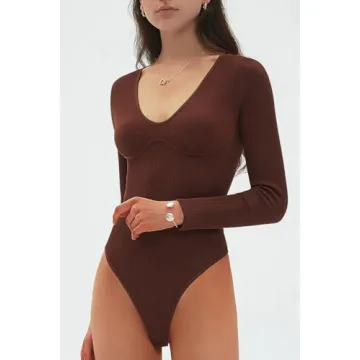 CHYRII Sexy V Neck Bodysuit for Stylish Women
