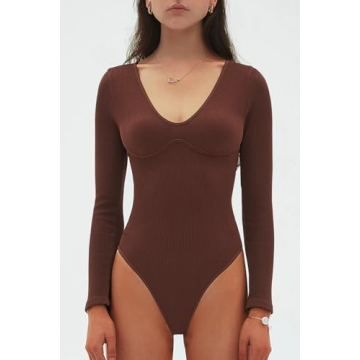 CHYRII Sexy V Neck Bodysuit for Stylish Women