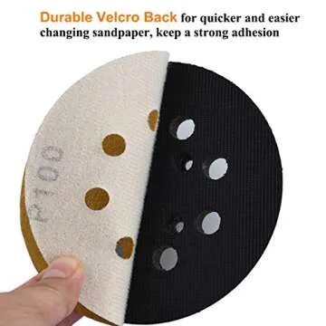 Aiyard 5-Inch 8-Hole Hook and Loop Sanding Discs 100-Grit Random Orbit Sandpaper, 100-Pack