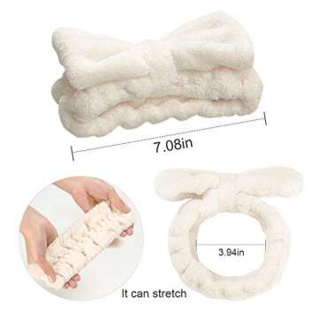 Microfiber Bowtie Headband | Cute Elastic Makeup Accessory