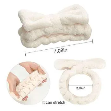 Microfiber Bowtie Headband | Cute Elastic Makeup Accessory