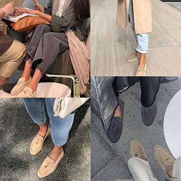 Celbreez Flats Loafers Comfortable Loafers for Women Round Toe Suede Lightweight Slip-on Moccasins S...