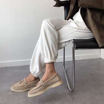 Celbreez Flats Loafers Comfortable Loafers for Women Round Toe Suede Lightweight Slip-on Moccasins Shoes Classic Casual Driving Penny Loafers Apricot