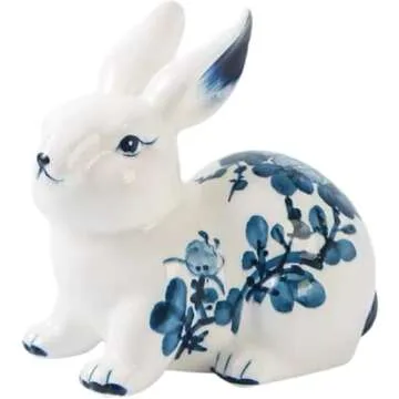Garkria Ceramic Bunny Figurines for Easter Decoration