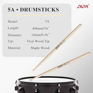 Premium Maple Wood Drumsticks - Perfect for Drummers of All Levels