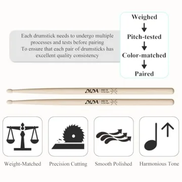Premium Maple Wood Drumsticks for All Musicians