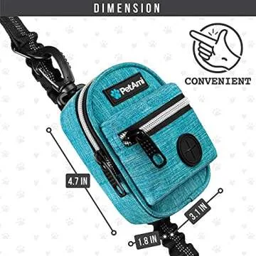 PetAmi Dog Poop Bag Holder For Leash, Dog Pet Waste Bag Dispenser For Poop With Clip For Doggie Puppy Walking Accessories Travel Camping, Dog Treat Pouch Supplies Must Have With Doggy Bag Roll, Blue