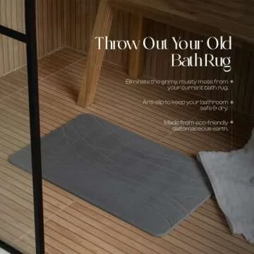 Mondano Stone Bath Mat, Diatomaceous Earth Shower Mat Non Slip Bathroom Mat Quick Dry Stone Mat, Stone Dish Drying Mat, Stone Bath Mats for Bathroom, Diatomaceous Earth Bath Mat (Graphite Grey)