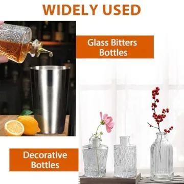 LINALL Bitters Bottle Set - Stylish Glass Bottles for Cocktails