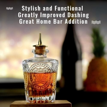 LINALL Bitters Bottle Set - Stylish Glass Bottles for Cocktails